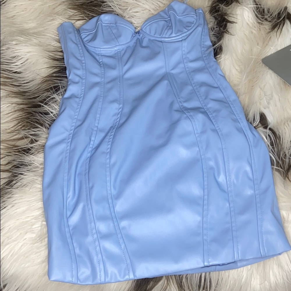 Strapless Blue Dress